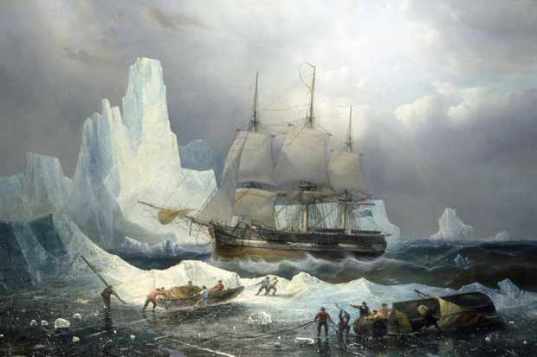 HMS Erebus in the Ice by Francois Etienne Musin. Image shot 1846. Exact date unknown.